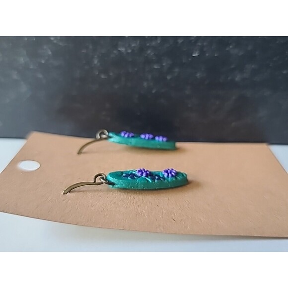 Polymer Clay Floral Dangling Pierced Earrings New - Picture 4 of 10